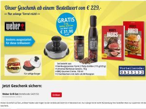 Weber Grillset gratis Beigabe