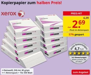 Xerox Druckerpapier Angebot